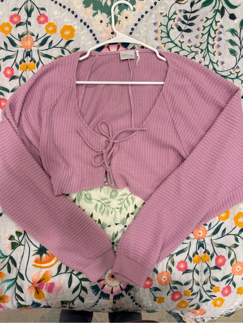Urban Outfitters Out From Under Tie Front Cropped Sweater
